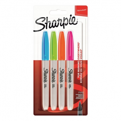 Set 4 creioane grafit Rotring, HB Set marker permanent Papermate, Sharpie, 4 culori, vivid