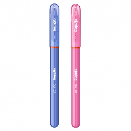 Set 12 rezerve stilou, blister, albastru standard Set roller cu gel Rotring, albastru, roz