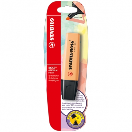 Set 4 creioane grafit Rotring, HB Textmarker Stabilo Boss Original Pastel, portocaliu pal, blister