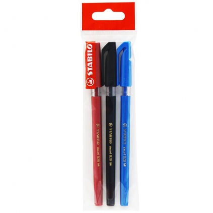 Set marker permanent Papermate, Sharpie, 4 culori, vivid Pix fara mecanism Stabilo Excel 828, M, 0.45 mm, 3 culori/blister eco, rosu, negru, albastru