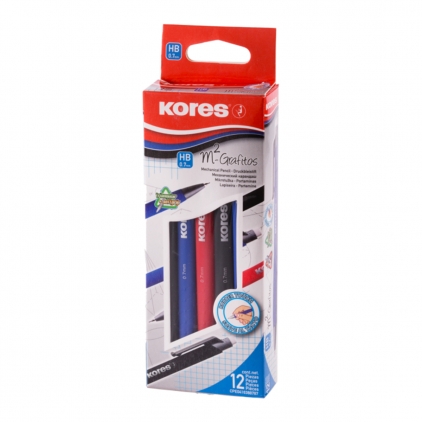 Marker permermanent Stabilo Mark-4-all, 651, F, varf rotund, 1.5 ? 2.5 mm, set 2 bucati/blister, negru Set creion mecanic Kores si mine, 0.5 mm, blister