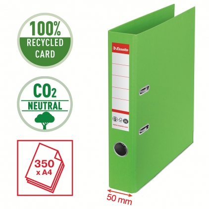 Biblioraft Falken cu 2 mecanisme, 70 mm, marmorat Biblioraft Esselte No.1 Power Recycled, carton reciclat si reciclabil cu amprenta CO2 neutra, A4, 50 mm, verde