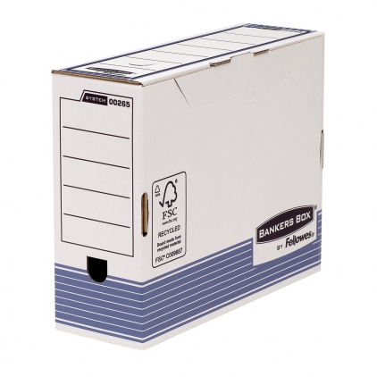 Alonje de mare capacitate Fellowes, plastic reciclat, rosu, 92 mm, 100 bucati/set Cutie arhivare Fellowes, FastFold, A4, 327x265x111 mm