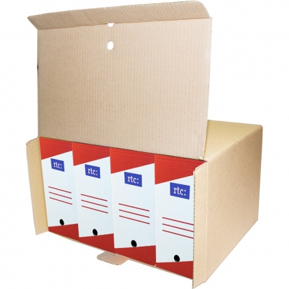 Cutie arhivare Fellowes, FastFold, A4, 327x265x111 mm Container de arhivare RTC, carton natur, pentru cutii de arhivare, 460x270x350 mm,10 bucati/set