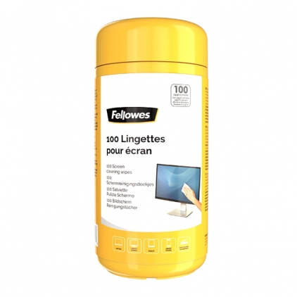 Spray cu jet de aer Fellowes pentru curatare IT, 400 ml Servetele Fellowes pentru curatare ecran, 100 bucati