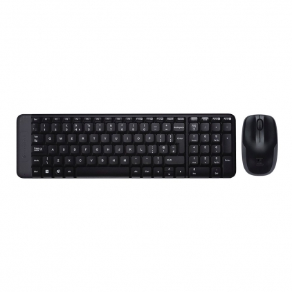 Tastatura multimedia cu fir MediaRange, 124 butoare si Scroll-wheel Kit mouse si tastatura wireless, Logitech MK220, negru