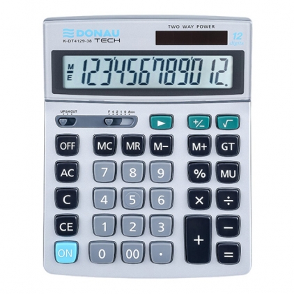 Calculator de Buzunar 10 digit Acvila 910 Poket Black Calculator de birou Donau Tech, 210 x 154 x 37 mm, 12 digiti, argintiu