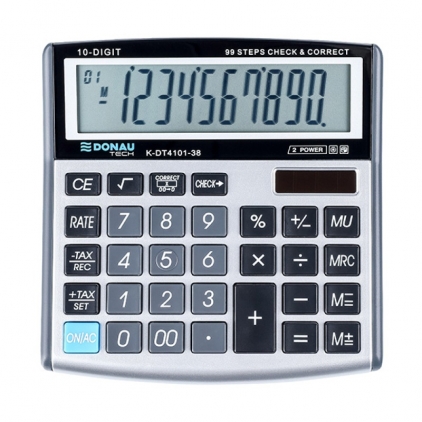 Calculator de birou Donau Tech, 190 x 143 x 40 mm, 14 digiti, negru Calculator de birou Donau Tech, 136 x 134 x 28 mm, 10 digiti, argintiu