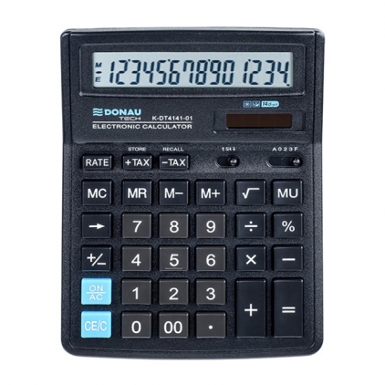 Calculator de Buzunar 10 digit Acvila 910 Poket Black Calculator de birou Donau Tech, 190 x 143 x 40 mm, 14 digiti, negru