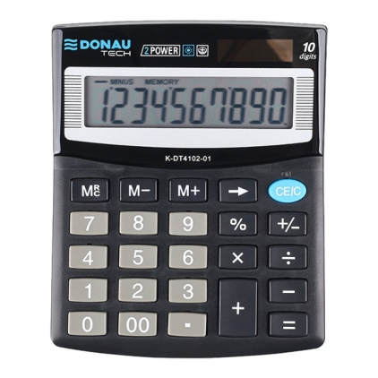 Calculator de Buzunar 10 digit Acvila 910 Poket Black Calculator de birou Donau Tech, 122 x 100 x 32 mm, 10 digiti, negru