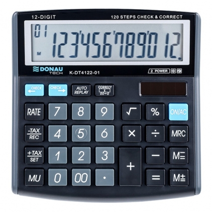 Calculator de Buzunar 10 digit Acvila 910 Poket Black Calculator de birou Donau Tech, 136 x 134 x 28 mm, 12 digiti, negru