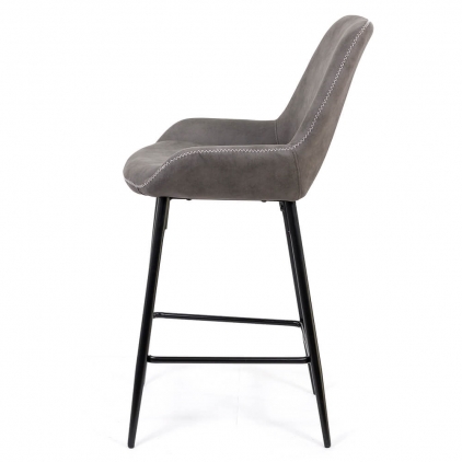 Scaun de bar fix din piele ecologica si picioare din otel ABS 146 gri Scaun de bar fix din piele ecologica si picioare din otel ABS 146 gri