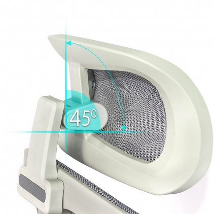 Scaun de birou pentru gaming din mesh si suport picioare OFF 427 gri Scaun de birou ergonomic cu tetiera reglabila SYYT 9511 gri