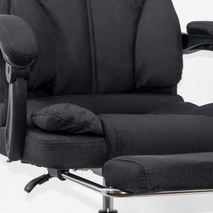 Scaun de birou din piele ecologica REZISTENT 200 KG OFF 800 gri Scaun de birou executiv cu suport de picioare OFF 415F negru