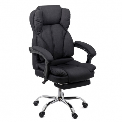 Scaun de birou din piele ecologica REZISTENT 200 KG OFF 800 gri Scaun de birou executiv cu suport de picioare OFF 415F negru
