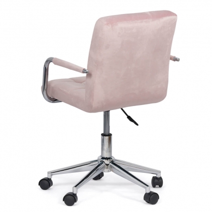 Scaun de birou OFF 332 roz Scaun de birou modern din catifea pentru copii OFF 328V roz