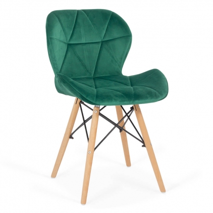 Scaun dining BUC 241 verde Scaun de bucatarie din catifea si cadru din lemn BUC 241V verde