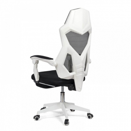 Scaun de birou din piele ecologica REZISTENT 200 KG OFF 800 gri Scaun de gaming ergonomic cu suport de picioare OFF 424 alb