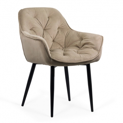 Scaun dining din catifea BUC 257 bej