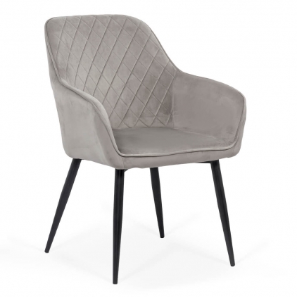Scaun de bucatarie din catifea si cadru negru BUC 263V bej Scaun dining din catifea BUC 258 gri