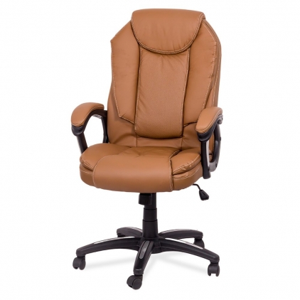 Scaun de birou reglabil pe inaltime din mesh si suport lombar OFF 631 gri Scaun ergonomic de birou din piele ecologica OFF 356 bej