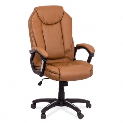 Scaun de birou reglabil pe inaltime din mesh si suport lombar OFF 631 gri Scaun ergonomic de birou din piele ecologica OFF 356 bej