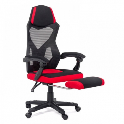 Scaune directoriale OFF 315 - rezistent pana la 150 Kg negru  Scaun gaming cu suport de picioare OFF 304 rosu