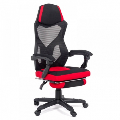 Scaune directoriale OFF 315 - rezistent pana la 150 Kg negru  Scaun gaming cu suport de picioare OFF 304 rosu