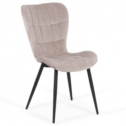 Scaun de bucatarie din catifea si cadru negru BUC 263V gri Scaun living BUC 247 gri