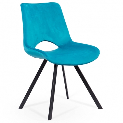Scaun dining din catifea BUC 258 verde Scaun living BUC 250 turcoaz