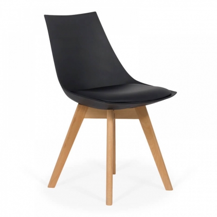 Scaun dining BUC 241 verde Scaun living cu picioare din lemn BUC 245 negru