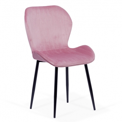 Scaun dining din catifea BUC 257 bej Scaun living din catifea BUC 248U roz