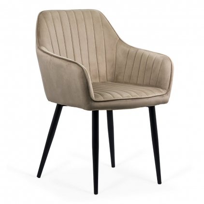 Scaun living cu picioare din lemn BUC 245 gri Scaun living din catifea cu picioare metalice negre BUC 259 bej