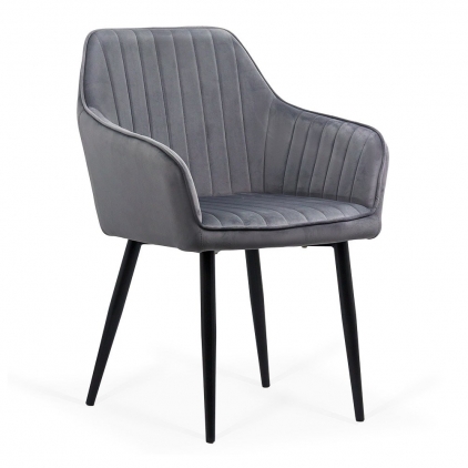 Scaun dining BUC 241 rosu Scaun living din catifea cu picioare metalice negre BUC 259 gri