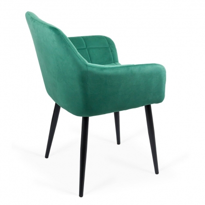 Scaun de bucatarie din catifea si cadru negru BUC 263V bej Scaun living din catifea cu picioare metalice negre BUC 260 verde