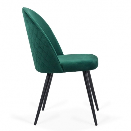 Scaun dining BUC 241 verde scaun living din catifea cu picioare negre BUC 207 verde