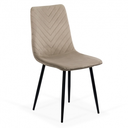 Scaun de bucatarie din catifea BUC 237X mov Scaun living din catifea cu picioare negre BUC 208 bej