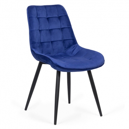 Scaun dining din catifea BUC 257 bej Scaun living din catifea si cadrul metalic  BUC 206 bleumarin