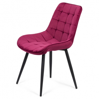 Scaun living BUC 242 rosu Scaun living din catifea si cadrul metalic  BUC 206 visiniu
