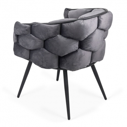 Scaun de bar fix din piele ecologica si picioare din otel ABS 146 gri Scaun modern din catifea si cadru metalic BUC 256 gri