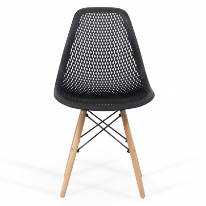 Scaun dining BUC 241 negru Scaun modern din plastic cu picioare din lemn de fag BUC 254 negru