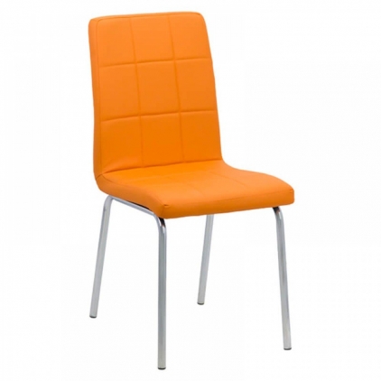 Scaun de bucatarie din piele ecologica si cadru metalic negru BUC 206P gri Scaune bucatarie BUC 230 portocaliu