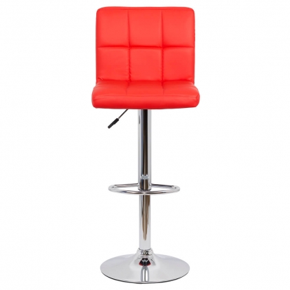 Scaun de bar fix din piele ecologica si picioare din otel ABS 146 roz Scaune de bar modern rotativ ABS 191 rosu