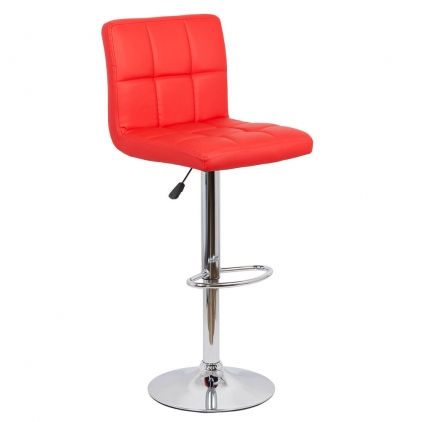 Scaun de bar fix din piele ecologica si picioare din otel ABS 146 roz Scaune de bar modern rotativ ABS 191 rosu