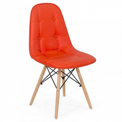 Scaun de bucatarie din piele ecologica si cadru metalic negru BUC 206P bej Scaune living BUC 232 rosu