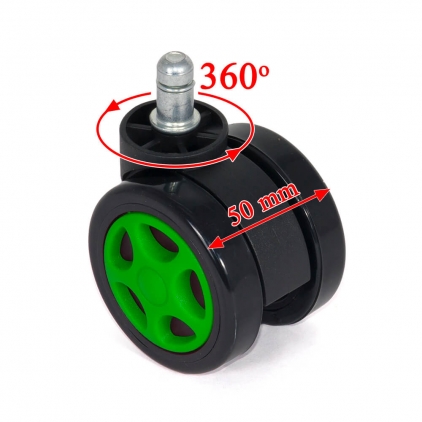 Set 5 roti gumate pentru scaune gaming - Alb Set 5 roti gumate pentru scaune gaming - Verde