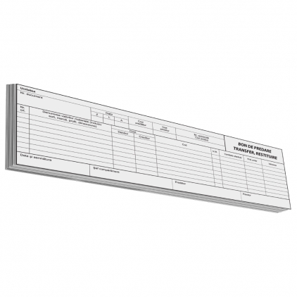 Monetar autocopiativ, A6, 50 file, 2 exemplare, 3 bucati/set Bon predare-transfer-restituire, 2/A4, 100 file, fata-verso, 3 bucati/set