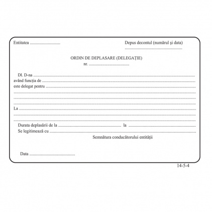 Registru de casa, A4, 50 file, 2 exemplare, 3 bucati/set Ordin deplasare-delegatie, A5, 100 file, fata-verso, 3 bucati/set