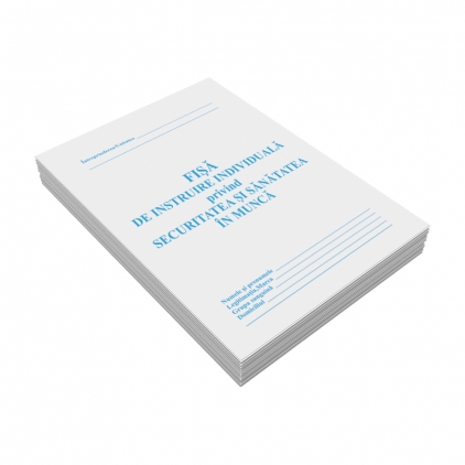 Monetar autocopiativ, A6, 50 file, 2 exemplare, 3 bucati/set Fisa de instruire individuala privind securitatea si sanatatea in munca, carnet 4 file, 16 pagini, 25 bucati/set