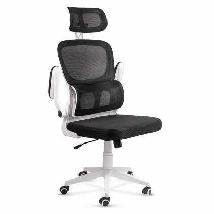 Scaun birou OFF 914 gri Scaun ergonomic pentru birou cu suport lombar si brate rabatabile OFF 432 negru